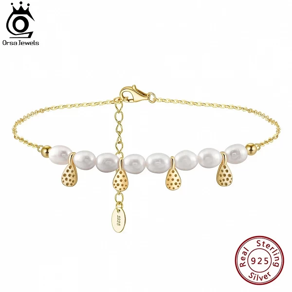 Perles d'eau douce Bracelet de cheville en argent 925 Bijoux élégants pour femme|19,97 €|OKKO MODE