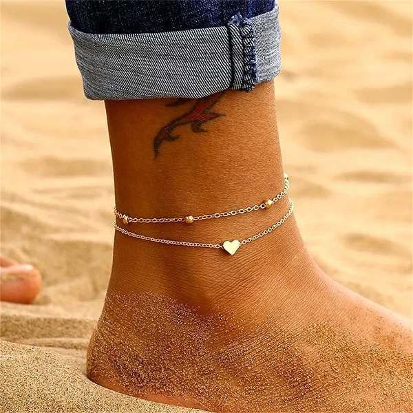 Bracelets de cheville à breloques pour femmes, bijoux plage bohème étoile lune rinçage sur jambe pi|3,01 €|OKKO MODE