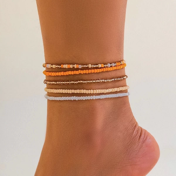 Ensemble de perles colorées pour bracelets Boho femmes, plage été - bijoux de jambes pie|3,01 €|OKKO MODE