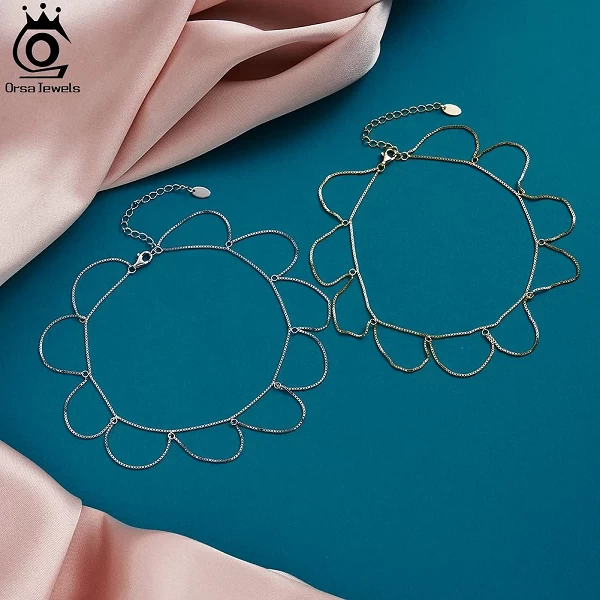 Chaine de taille multi-chaines en argent 925 pour femme, Bijoux exquis tournesol Diamant piérires|22,95 €|OKKO MODE