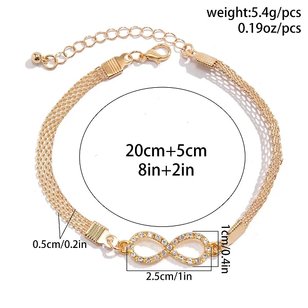 Bracelet Bijoux de Cœur en Strass pour Femme - Breloques Géométriques|2,00 €|OKKO MODE