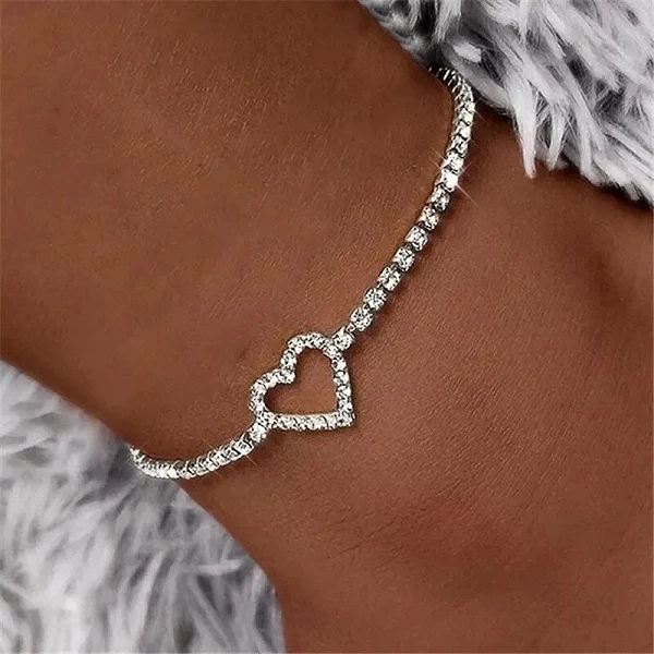 Bracelet de cheville réglable Bijoux en forme de cœur pour femme, argent/or luxe do|376 280,09 €|OKKO MODE