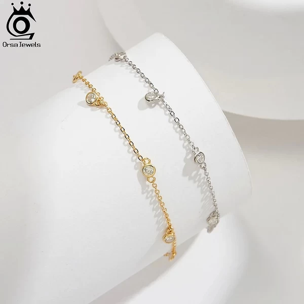 Bracelet de cheville en argent regardé 925 pour femme, bijoux ronds réglables, sandales pieds nus d'été, plages|21,99 €|OKKO MODE