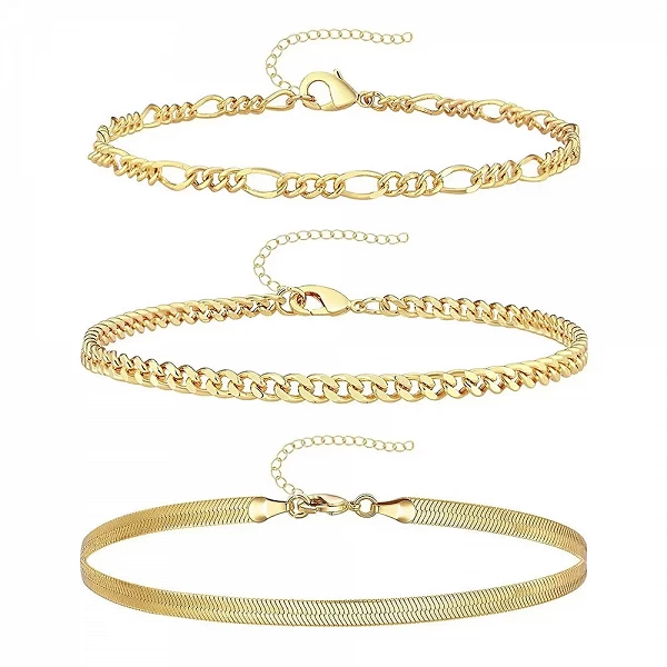 Bracelets cheville en acier inoxydable pour femme torsadée féminin 3 colliers|4,94 €|OKKO MODE