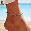 Bracelet de pied en argent regardé 925 pour femme, bracelets de cheville signe de l'infini, bracelet de pied turquoise|20,89 €|OKKO MODE