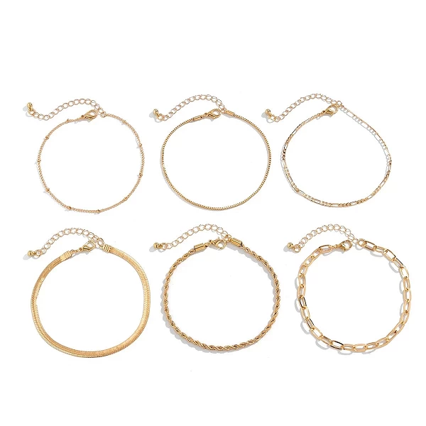 Bracelet de cheville bohème torsadé pour femme, plat, salle, plage, vintage, rinçage des pieds, bijoux de jambe, été|3,96 €|OKKO MODE