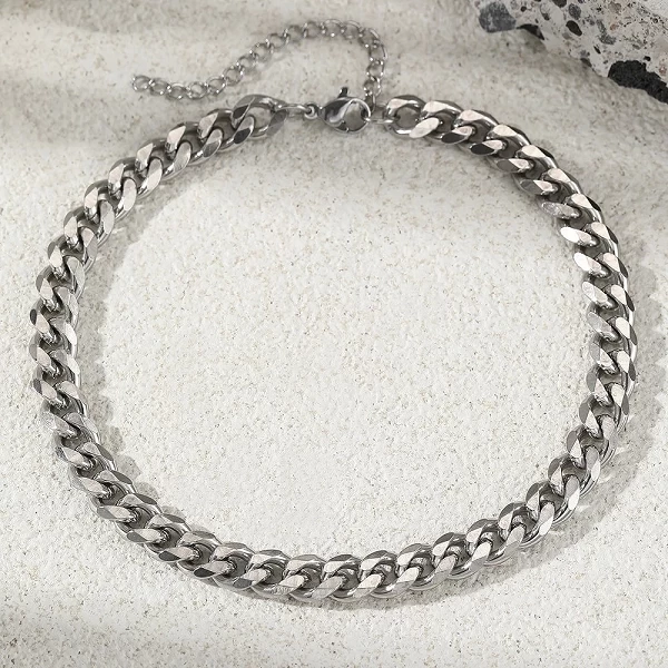 Bracelet de cheville en acier inoxydable pour femme, spécifications d'épaisseur de chaîne multiple, mode classique, bijoux créat|3,50 €|OKKO MODE