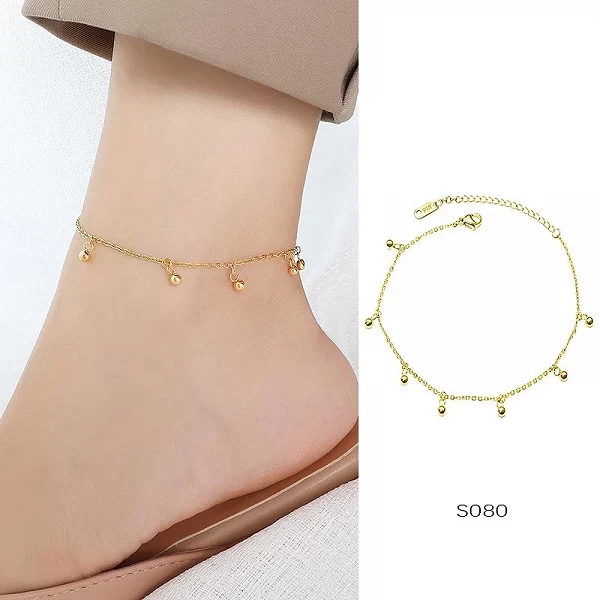 Bracelets de cheville plaqués or 18 carats pour femme, acier inoxydable, bracelets de rinçage imperméables, équipement de pied, |6,00 €|OKKO MODE