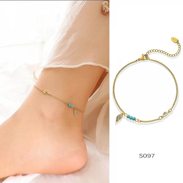 Bracelets de cheville plaqués or 18 carats pour femme, acier inoxydable, bracelets de rinçage imperméables, équipement de pied, |6,00 €|OKKO MODE