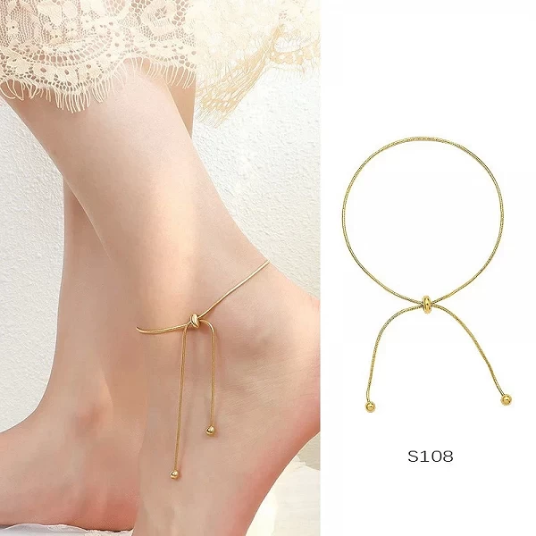 Bracelets de cheville plaqués or 18 carats pour femme, acier inoxydable, bracelets de rinçage imperméables, équipement de pied, |6,00 €|OKKO MODE