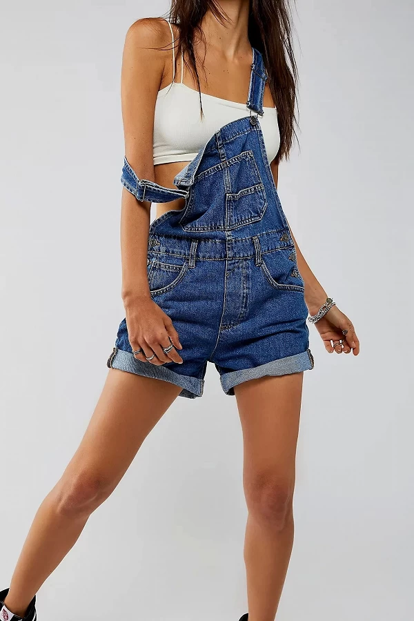 Salopette à Bretelles Réglables en Denim pour Femme, Poche, Barboteuse, Short Décontracté, Bleu orange rouge blanc noir|33,83 €|OKKO MODE