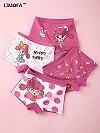 Ensemble de 4 Boxers en Coton Rose à Motif - Pour Petite Fille et Adolescente, Sous-Vêtement Dessin Animé Mignon|12,95 €|OKKO MODE