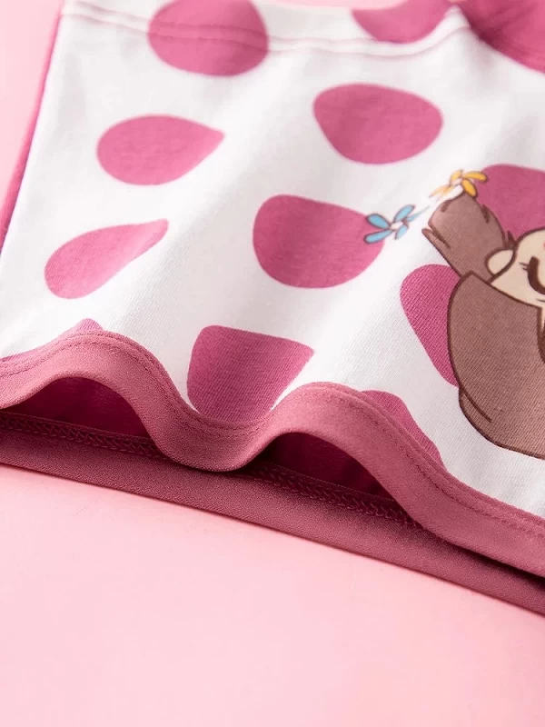 Ensemble de 4 Boxers en Coton Rose à Motif - Pour Petite Fille et Adolescente, Sous-Vêtement Dessin Animé Mignon|12,95 €|OKKO MODE