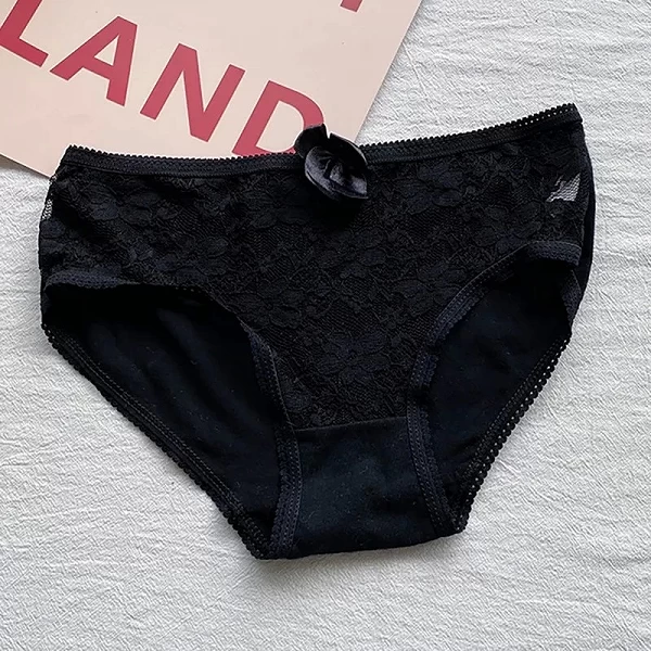 Culotte Ajourée en Dentelle Noire pour Jeune Fille, Slip Respirant avec Taille Réglable - Okko-Mode|1,90 €|OKKO MODE