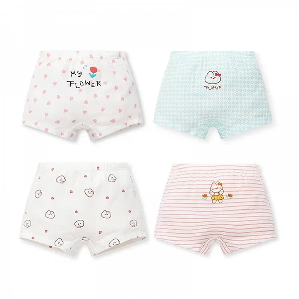 Lot de Culottes en Coton pour Fille avec Ours de Dessin Animé, Taille 4-11 ans|9,00 €|OKKO MODE