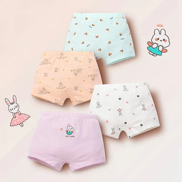 Lot de Culottes en Coton pour Fille avec Ours de Dessin Animé, Taille 4-11 ans|9,00 €|OKKO MODE