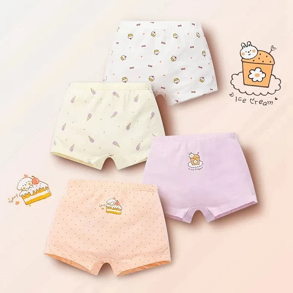 Lot de Culottes en Coton pour Fille avec Ours de Dessin Animé, Taille 4-11 ans|9,00 €|OKKO MODE