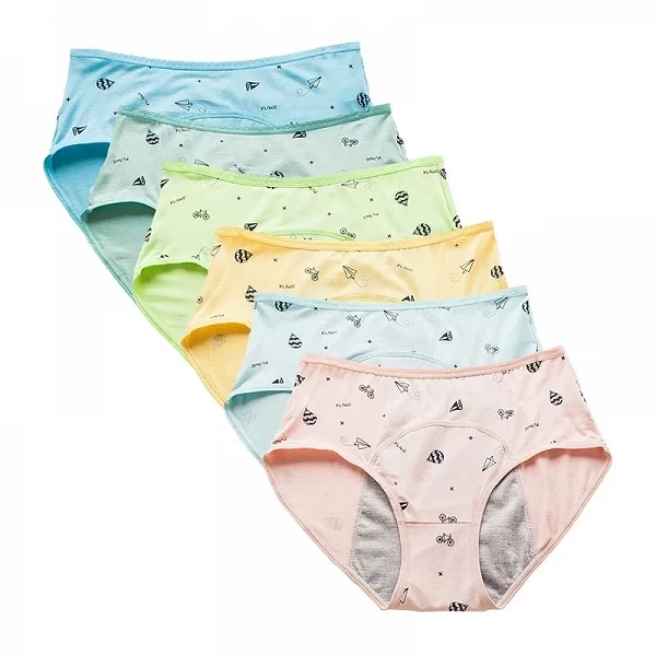 Culotte Menstruelle de Taille Basse en Coton Imprimé Floral | Pour Adolescentes confidentielles|1,95 €|OKKO MODE