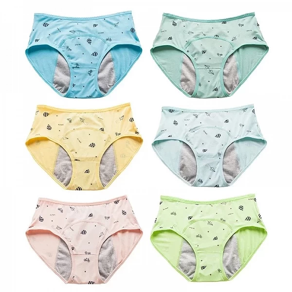 Culotte Menstruelle de Taille Basse en Coton Imprimé Floral | Pour Adolescentes confidentielles|1,95 €|OKKO MODE