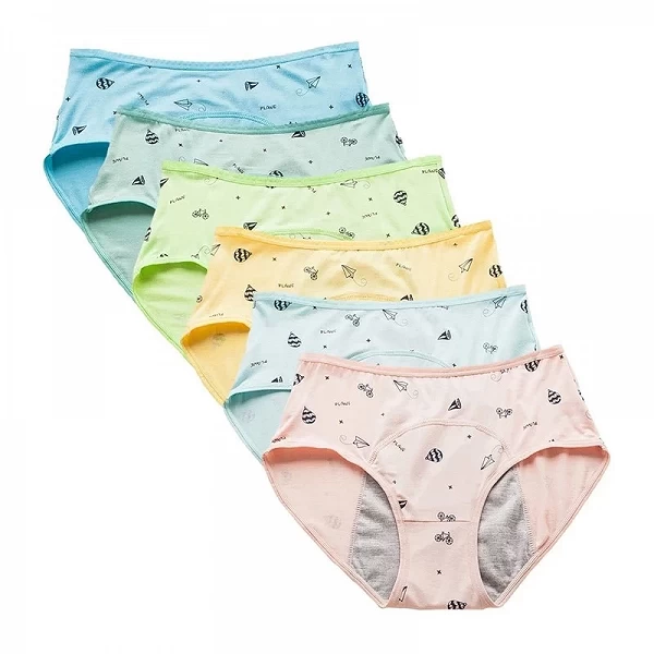 Protège-slip Adolescentes: Culotte Anti-fuite Coton Bio - Pack de 4/6|15,98 €|OKKO MODE