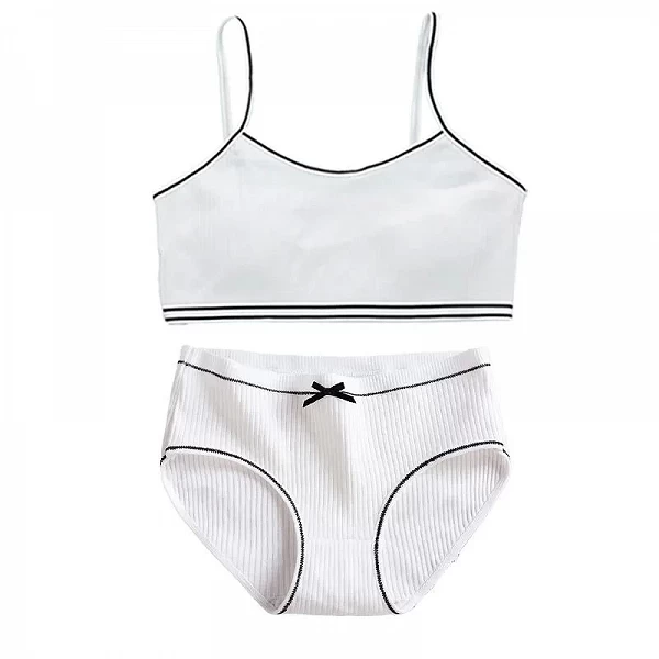 Ensemble Soutien-Gorge et Culotte en Coton pour Fille - Confortable et Solide, Taille 8-16 Ans|2,04 €|OKKO MODE