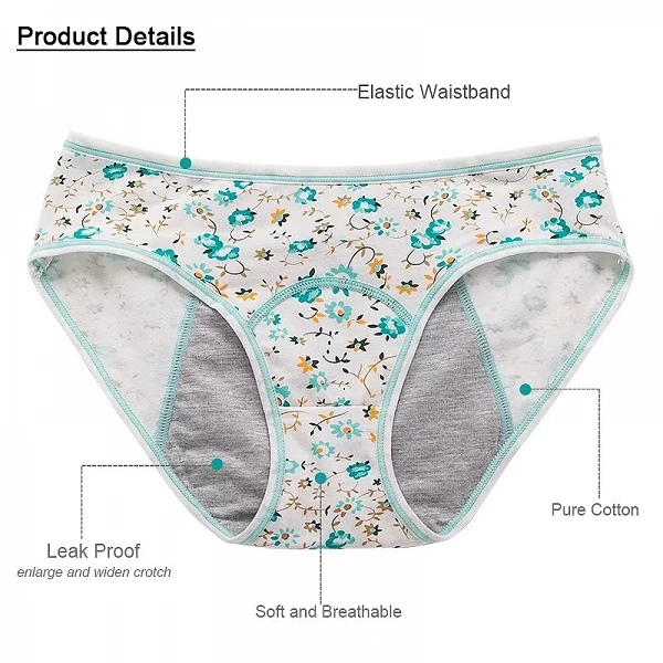 Culotte Menstruelle Imperméable pour Fille, Sous-Vêtement Sexy, Physiologique, Grande Taille, 3 Pièces|1,89 €|OKKO MODE