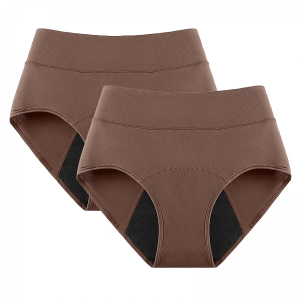 Culotte menstruelle taille haute pour femme, slip respirant, imperméable, sous-vêtement physiologique, 3 couches, 5 documents, 2|1,98 €|OKKO MODE