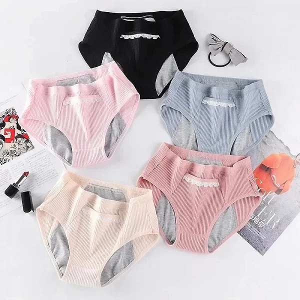 Sous-vêtement Menstruel de Poche en Pur Coton pour Femme, Culotte Sexuelle Japonaise, Filetée, Transparente, Taille Mi-AudiLarge|3,59 €|OKKO MODE