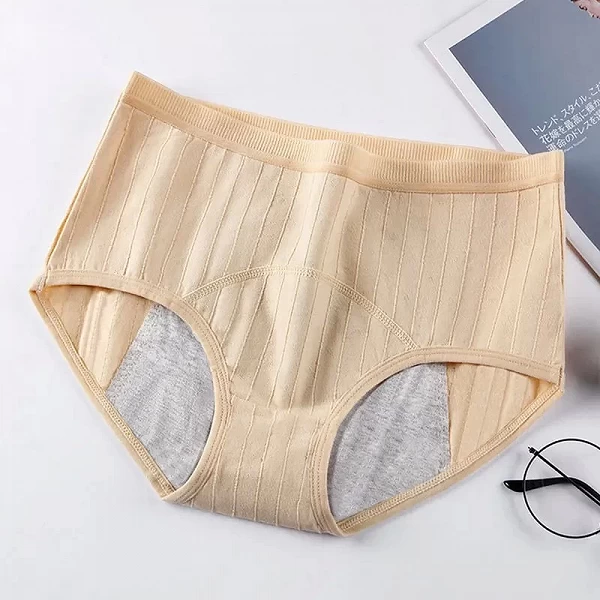 Culotte menstruelle en coton pour femmes, culotte taille haute anti-fuite, sous-vêtements menstruels féminin physiologique|2,00 €|OKKO MODE