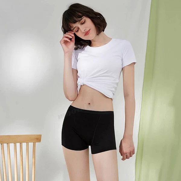 Culotte menstruelle flux très abondant, culottes menstruelles femme, taille haute Boxer Menstruel, Short Très Absorbant|15,11 €|OKKO MODE