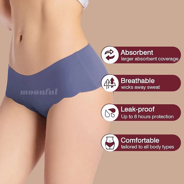 Culotte menstruelle sans couture pour femme, sous-vêtement absorbant,culottes menstruelles femme flux abondant, taille basse cul|13,00 €|OKKO MODE