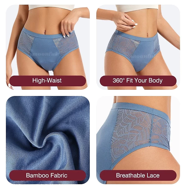 DROPSHIPPING-Culotte Menstruelle Taille Haute pour Femme, Sous-Vêtement en Dentelle pour Fille|6,93 €|OKKO MODE