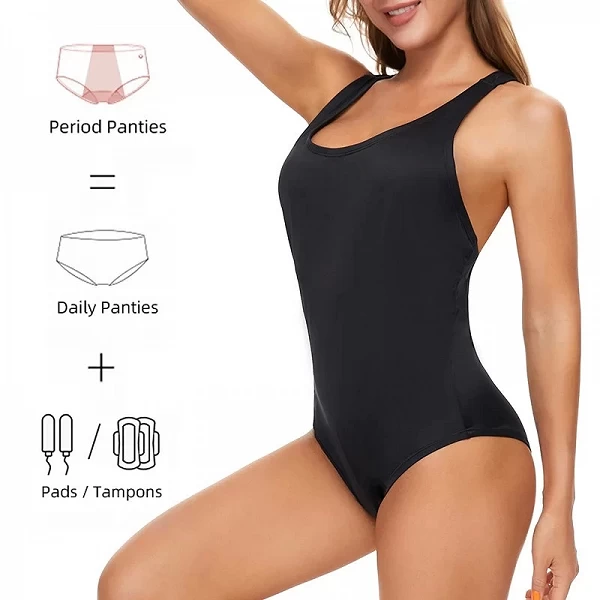 Maillot de bain menstruel imperméable pour femme, maillot de bain une pièce, culotte menstruelle, maillot de bain trempé|16,19 €|OKKO MODE