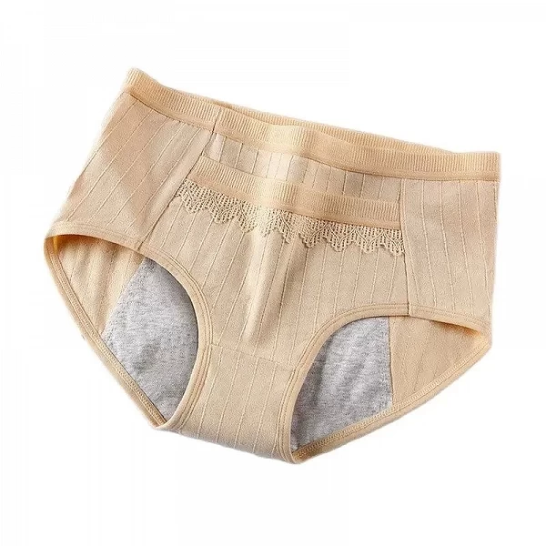 Culotte en coton pur pour femmes, sous-vêtement taille moyenne avec poche, anti-fuite, physiologique, période menstruelle|2,00 €|OKKO MODE