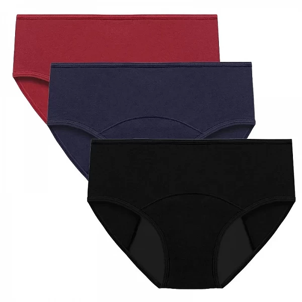 Culotte menstruelle en gaze absorbante pour femme, sous-vêtement pilote en coton, flux très abdominal, 3 pièces par ensemble|14,07 €|OKKO MODE