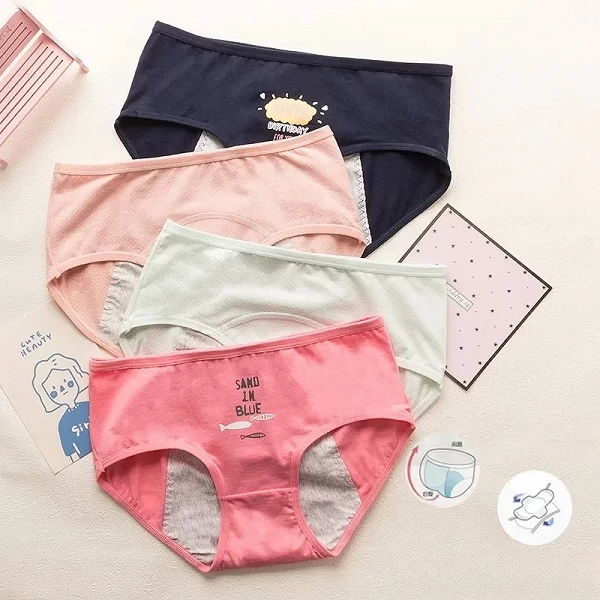 Culotte Menstruelle Anti-Fuite pour Adolescente, Sous-Vêtement Physiologique, Mignon, Dessin Animé|7,01 €|OKKO MODE