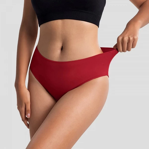 Culotte taille moyenne en coton élastique pour femme, sous-vêtement confortable à l'entrejambe, tongs menstruelles, nouvelle col|3,96 €|OKKO MODE