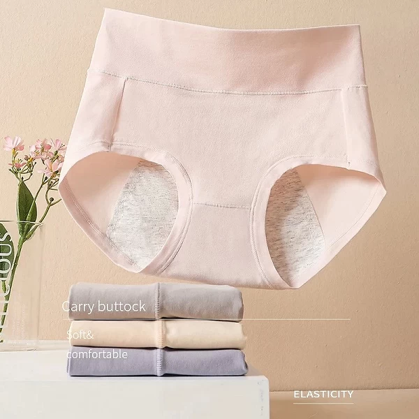 Culotte menstruelle taille haute pour femme, pantalon menstruel, sous-vêtement physiologique, coton, grande taille, slips fémini|1,98 €|OKKO MODE