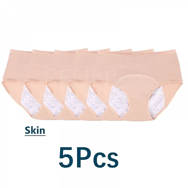 Culotte menstruelle en coton pour femme, slip taille haute, sous-vêtement sexy en maille, slip confort, grande taille, 5 pièces |10,88 €|OKKO MODE