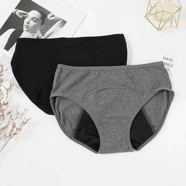 Culotte Menstruelle Noire en Coton pour Femme, Slip Anti-Fuite, Lingerie, Absorption Physiologique, M, L, XL, média, XXXL|2,00 €|OKKO MODE