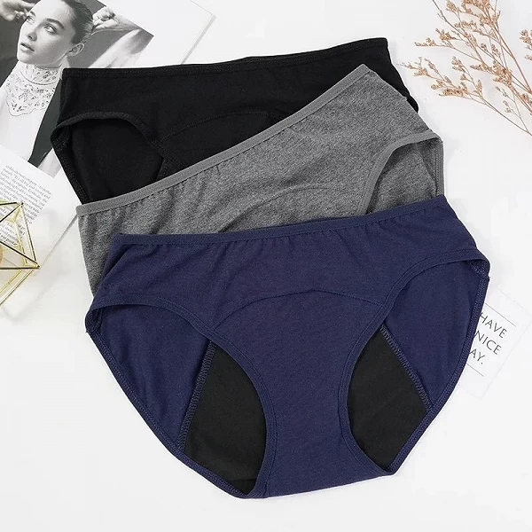 Culotte Menstruelle Noire en Coton pour Femme, Slip Anti-Fuite, Lingerie, Absorption Physiologique, M, L, XL, média, XXXL|2,00 €|OKKO MODE