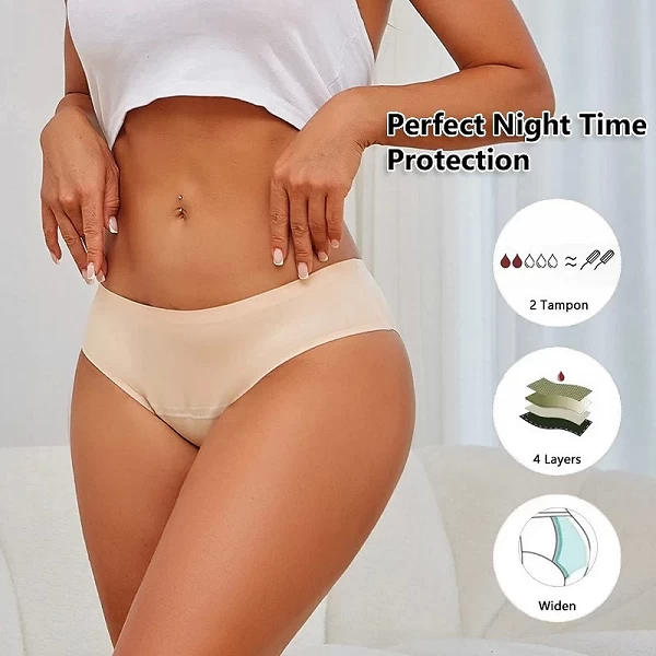 Culotte Menstruelle pour Femme, Sous-Vêtement Vert, Sexy, Respirant, Multicouche, Slip Physiologique, Lingerie Sanitaire|4,97 €|OKKO MODE