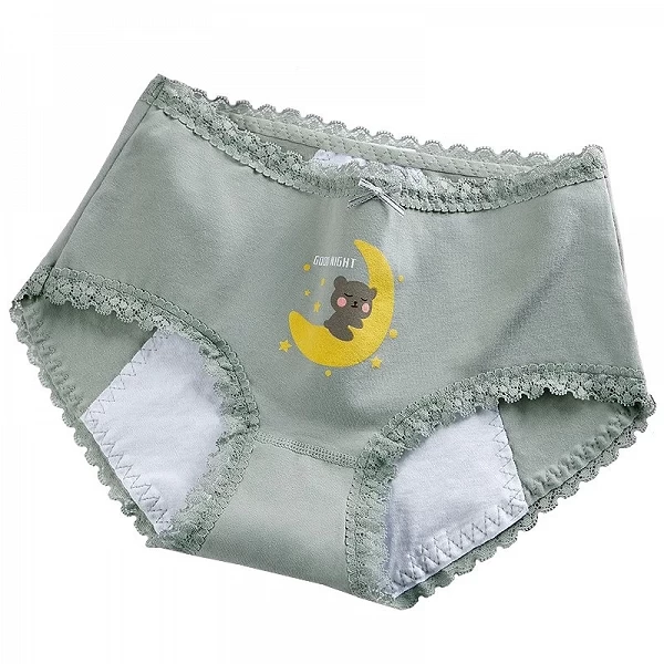 Culotte en gaze étanche pour femme, slip en coton, caleçon de dessin animé, sous-vêtement de période physiologique, vêtements me|4,49 €|OKKO MODE