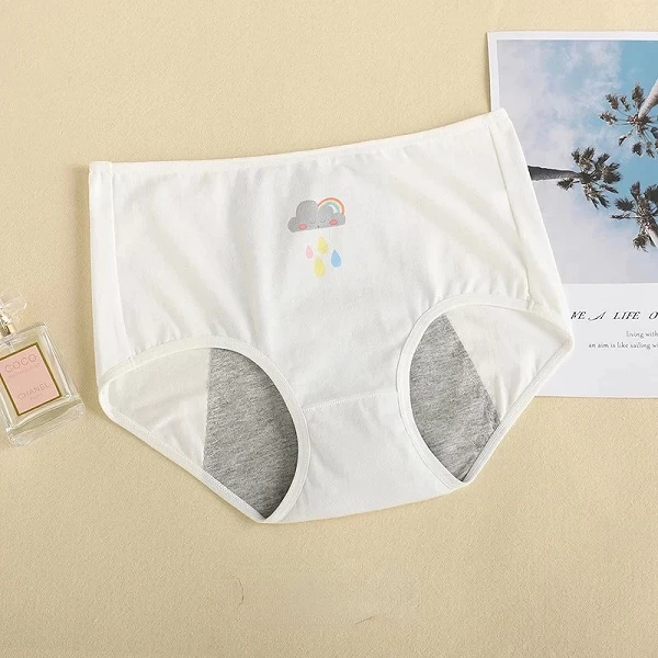 Culotte Menstruelle Étanche en Coton pour Adolescente, Sous-Vêtement de Période Physiologique avec Dessin Animé Mignon, 3 Pièces|14,00 €|OKKO MODE