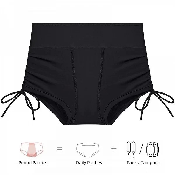 Bas de maillot de bain menstruel étanche pour filles, 4 couches, bikini imperméable, pantalon de plage, culotte de période de na|8,99 €|OKKO MODE