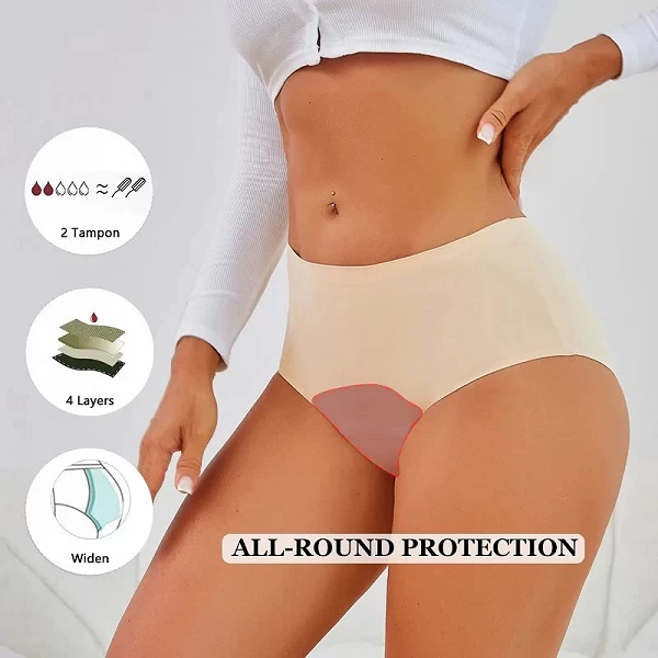 Sous-vêtement Taille Haute Anti-fuite pour Femme, Culotte Menstruelle, Multicouche, Respirant, Slip Fille Physiologique, Sanitai|4,01 €|OKKO MODE