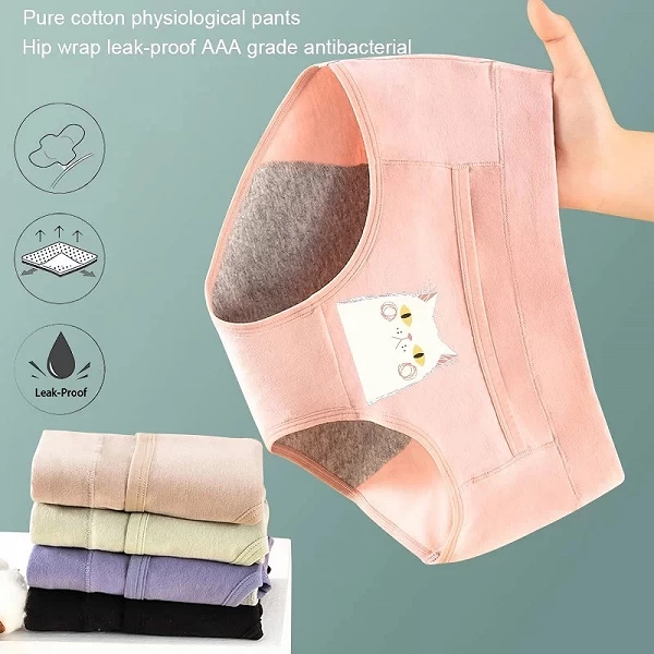 Culotte menstruelle en coton anti-fuite pour femme, culotte respirante pour femme, pantalon physiologique pour fille, M-XL intim|2,00 €|OKKO MODE