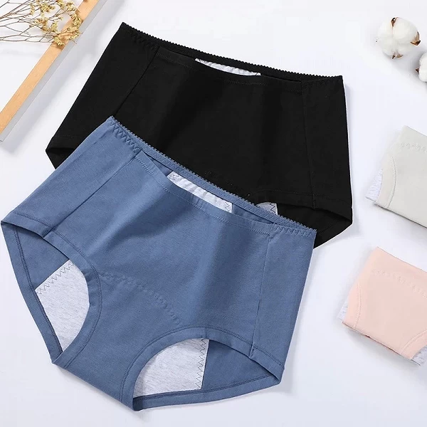 Culotte menstruelle taille haute pour femme, slip physiologique en coton, pantalon menstruel, sous-vêtement femme, 5 pièces par |4,95 €|OKKO MODE