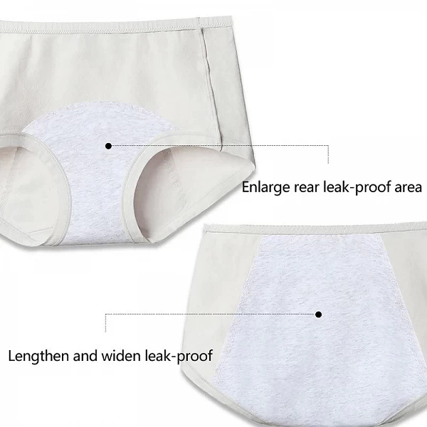 Culotte menstruelle taille haute pour femme, slip physiologique en coton, pantalon menstruel, sous-vêtement femme, 5 pièces par |4,95 €|OKKO MODE