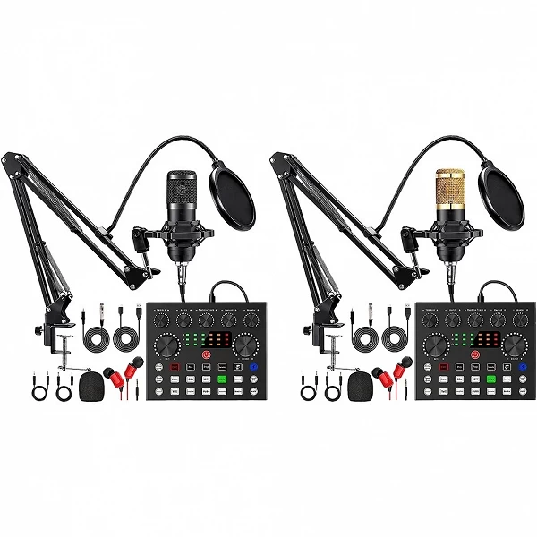 Kit podcast microphone BM800 et carte son V8: qualité audio ultime pour jeu, musique|44,23 €|OKKO MODE